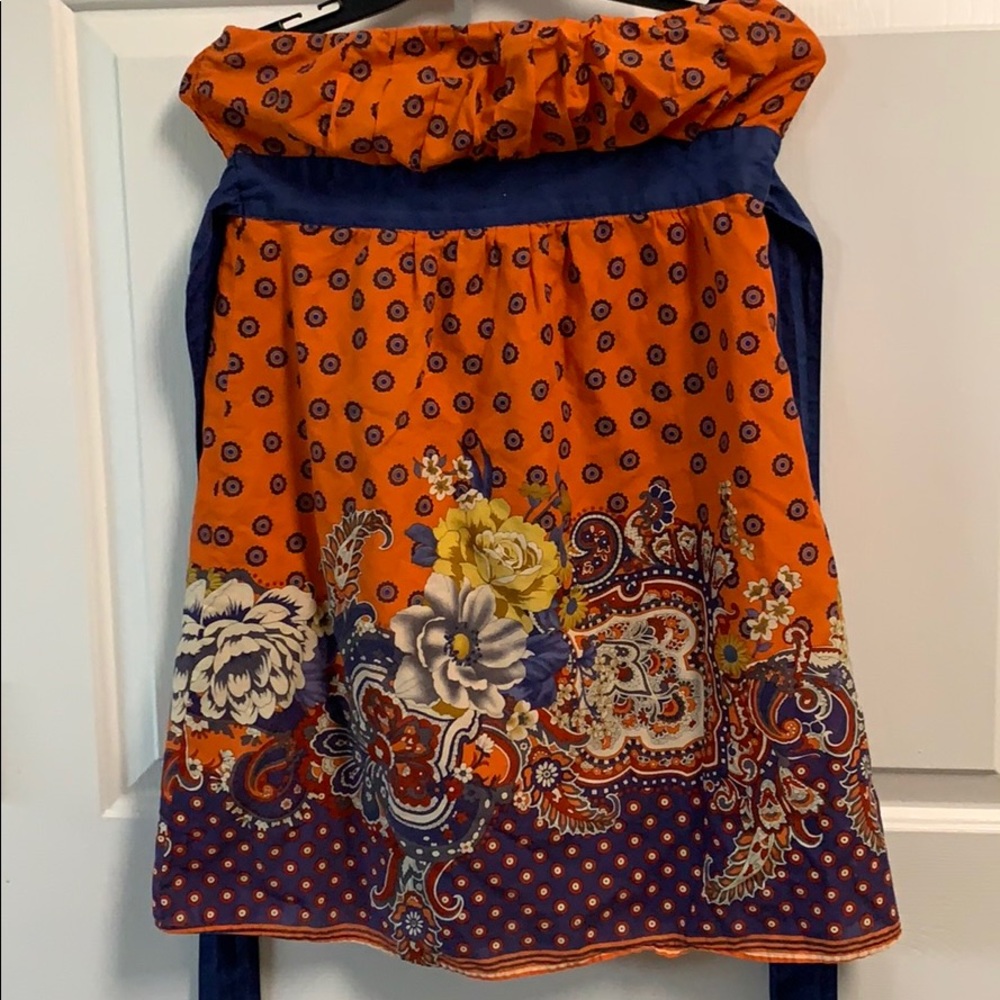 Summer Dress in Orange and Blue
